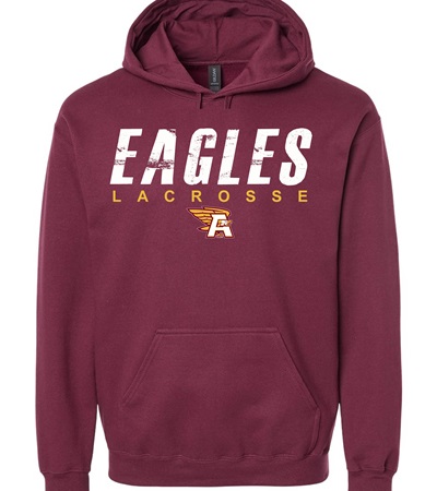 Ashley Eagles Lacrosse Logo Maroon Hoodie - Orders Due Wednesday, March 13, 2024
